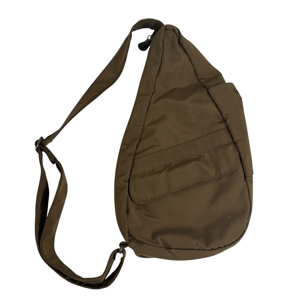 Ameribag Healthy Back‎ Crossbody Sling Bag Handbag Beige Nylon Travel Vacation